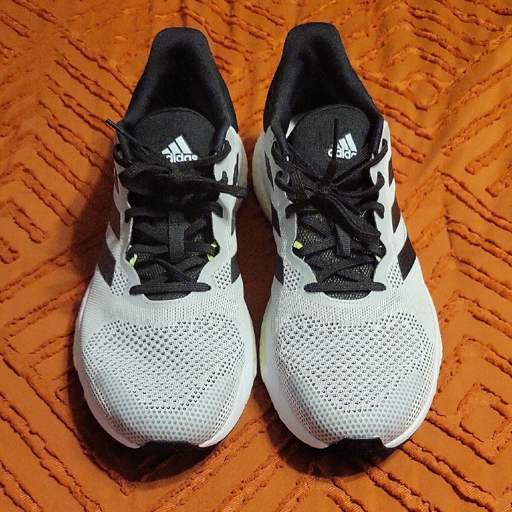Adidas Solarglide Shoes - Black, Gray, White, with Light Green Accents - Boost - Picture 2 of 11